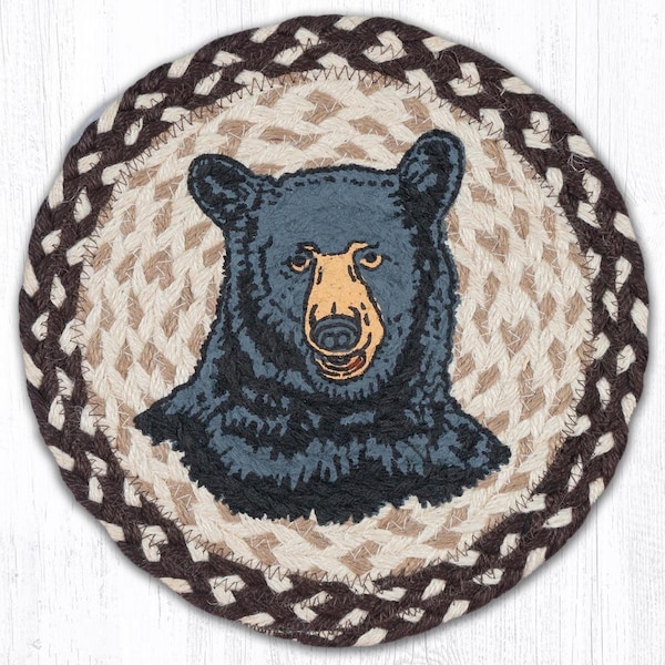 Palacedesigns 10 x 10 in. Bear Printed Trivet Round Rug PA2850416 - main